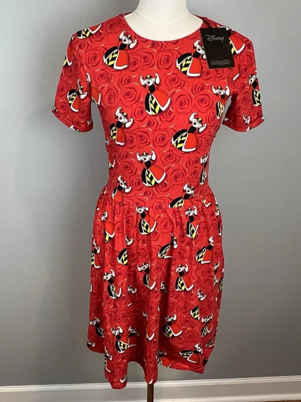 Disney Cakeworthy Alice in Wonderland Queen Of Hearts Dress Womens Small NWT
